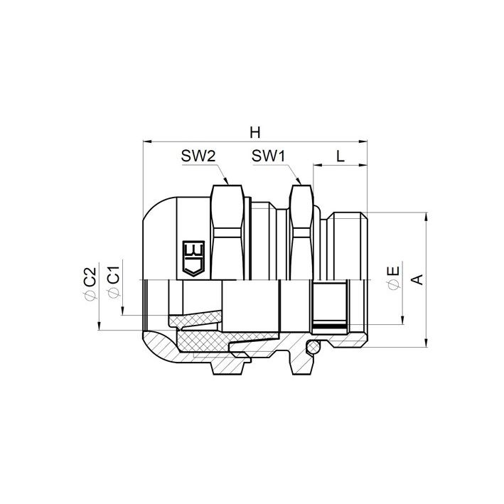 Jacob - Kabelverschraubung EMV Kabelverschraubung K156-1016-00 WADI Heat M16x1,5 − 100 Stück