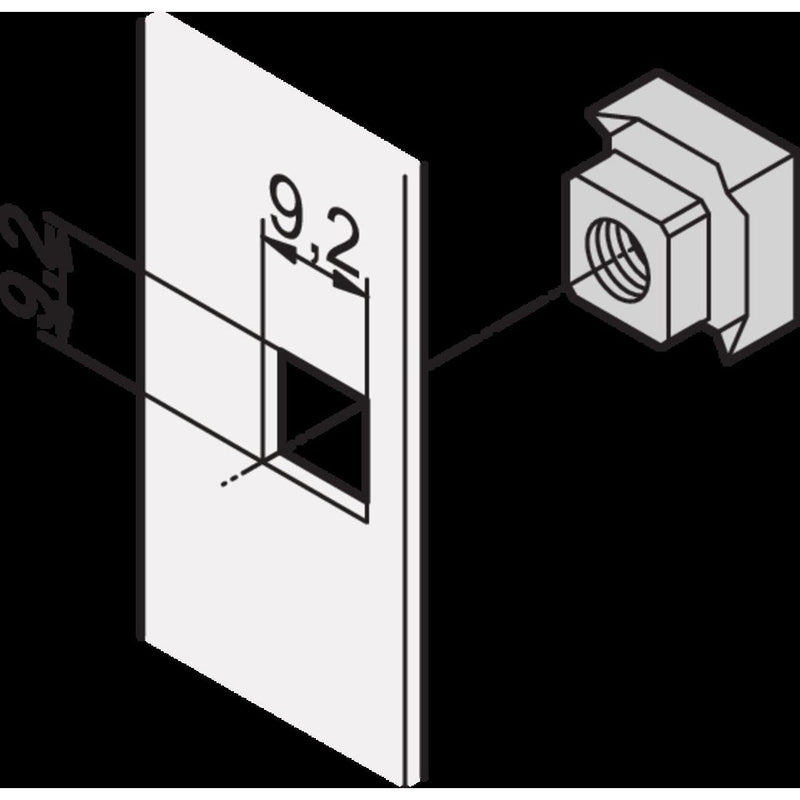 Schroff - Komponente für den Ausbau (Schaltschrank) 4-Kantmutter 21101171 (VE50)