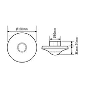 ESYLUX - Bussystem-Bewegungsmelder Decken-Präsenzmelder KNX PD-C 360i/8 KNX UP 360Grad RW ca.8m UP