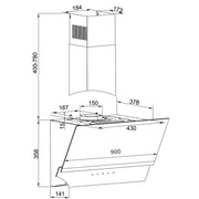 Amica - Dunstabzugshaube Kaminhaube KHF 604 611 S StripeX,90cm