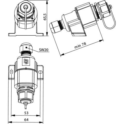 Telegärtner - Kommunikationsanschlussdose Kupfer Industrie STX V1 AP-Dose 100007447 RJ45 Modul B Cat.6A