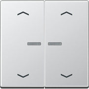 Jung - Abdeckung/Bedienelement für Installationsschalterprogramme Wippe Symbole alu A 595 KO5MP AL für Taster 2-fach