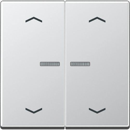 Jung - Abdeckung/Bedienelement für Installationsschalterprogramme Wippe Symbole alu A 595 KO5MP AL für Taster 2-fach