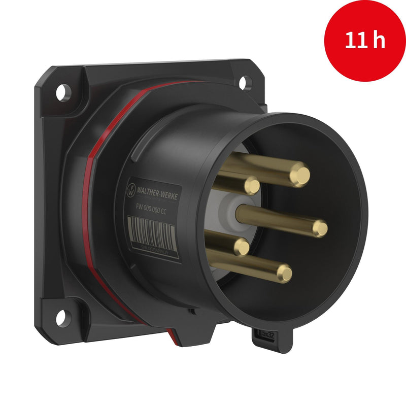 Walther Werke - CEE-Gerätestecker (IEC 60309) CEE NEO Phasenwender FW611511PH gerade 16A5P11h IP54 − 10 Stück