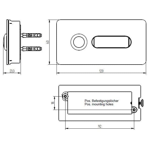 Grothe - Klingeldrücker Etagenplatte ETA 521 V2A AP sw V2A 1 We