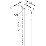 Niedax - Stiel/Profilschiene Profil U 50/3000 E3 − 3 Meter