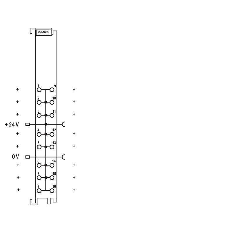 WAGO - Feldbus, Dez. Peripherie - Einspeise- und Segmentmodul Potentialvervielfältig.-Kl 750-1605 16+, 24V DC − 1 Stück