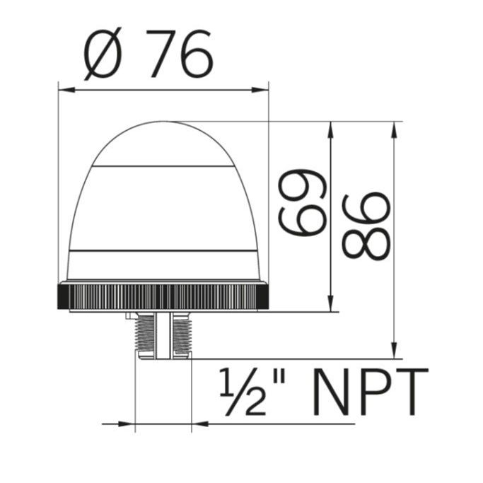 Grothe - Dauerleuchte Warnlicht or KWL 8101 12-240V