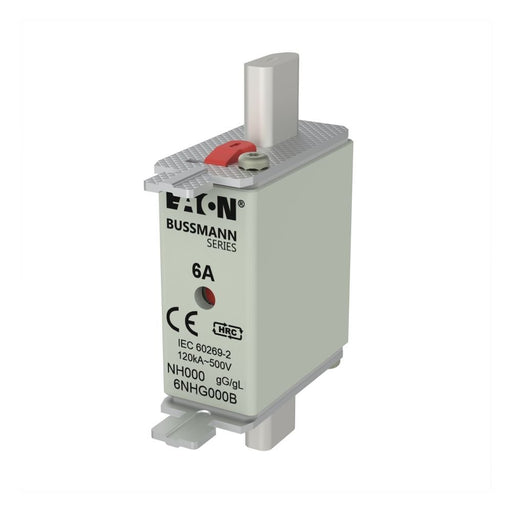 Eaton - Messersicherung Sicherungseinsatz Nieders. NH-SICHERU#6NHG000B 6A AC 500V 120kA − 3 Stück
