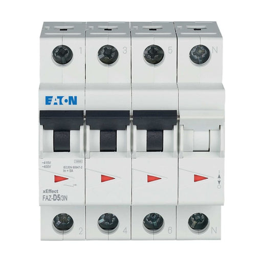 Eaton - Leitungsschutzschalter 3p. FAZ-D5/3N 5A Charakt.: D