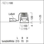 Zumtobel Group - Downlight/Strahler/Flutlicht LED-Einbauleuchte P-INFQ100H #60818686 2700-6500K