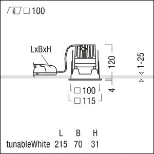 Zumtobel Group - Downlight/Strahler/Flutlicht LED-Einbauleuchte P-INFQ100H #60818686 2700-6500K