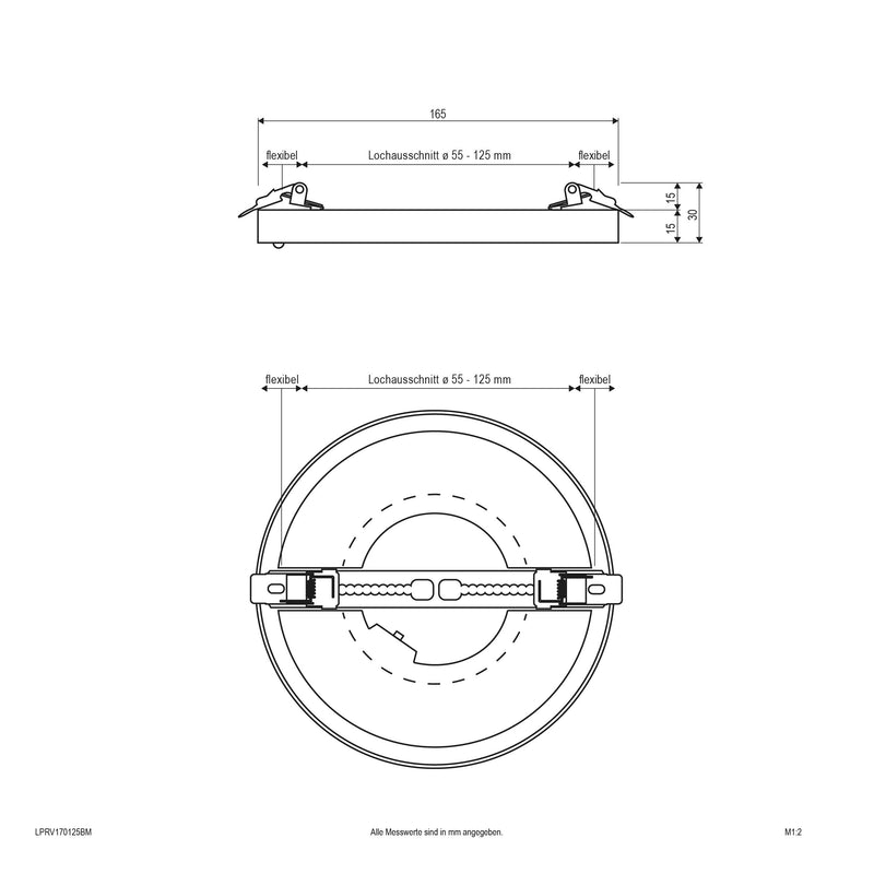 EVN Lichttechnik - Decken-/Wandleuchte LED-Panel LPRV170125BM 3000/4000/6000K
