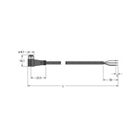 Turck - Konfektioniertes Sensor-Aktor-Kabel Aktuator- u. Sensorleitung PKW3S-2/TXL PUR − 1 Stück