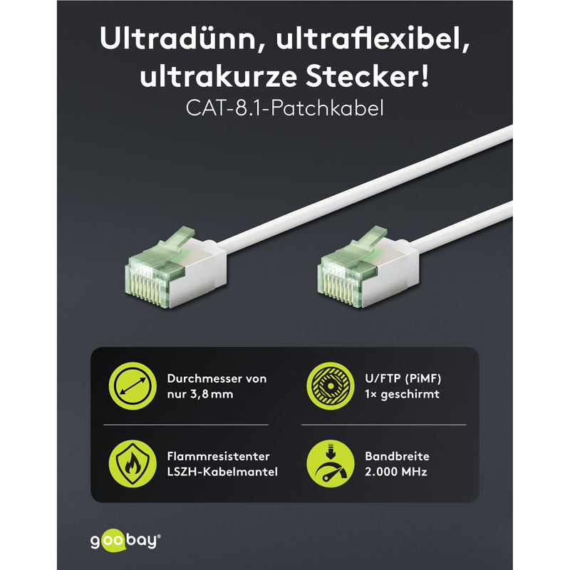 Goobay - Patchkabel Kupfer Patchkabel U/FTP Cat8.1 74360 Ultraflexibel,slim,w