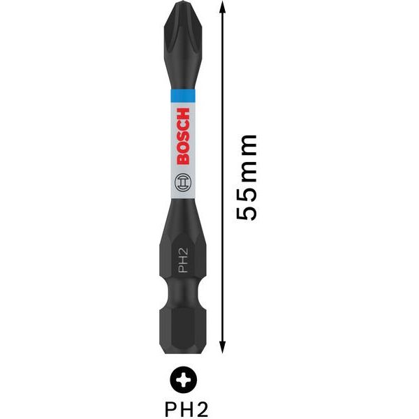 Bosch - Bit-Set PRO Phillips Impact Bit, 2608522522VE(5) PH2, 55 mm, 5-tlg