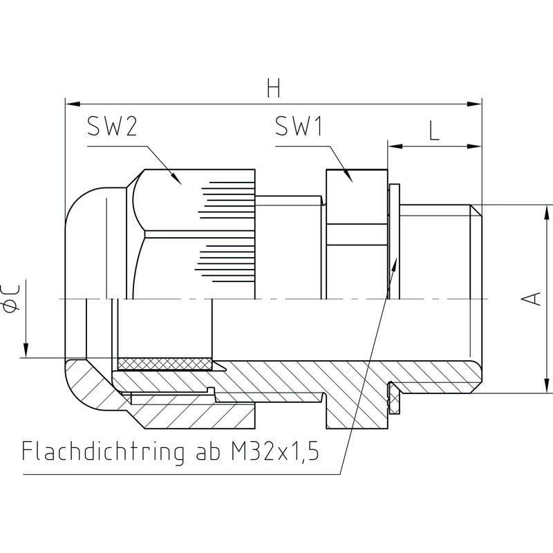 Jacob - Kabelverschraubung 5016M20PA08/7035 Perfect − 50 Stück