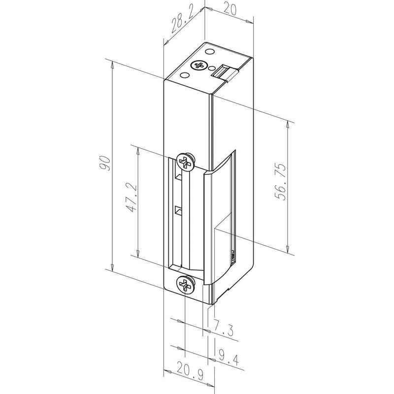 Assa Abloy effeff - Elektrischer Türöffner Elektro-Türöffner 14E---------E31 ohne Stulp.12V