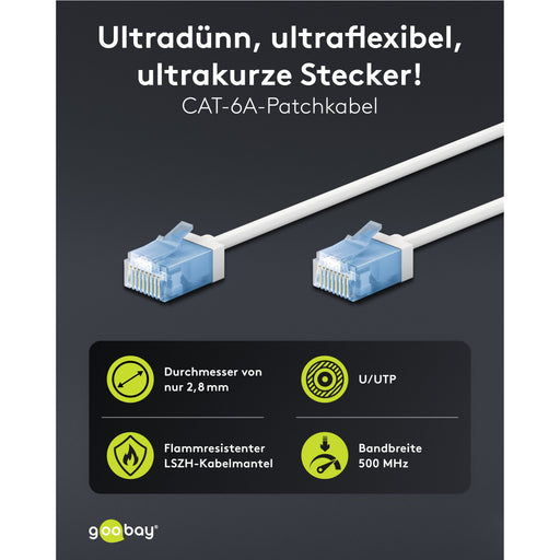 Goobay - Patchkabel Kupfer Patchkabel U/UTP Cat6 74285 Ultraflexibel,slim,w
