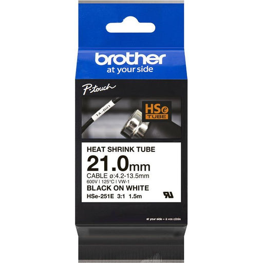 Brother - Schrumpfschlauch Schrumpfschlauchkassette HSe-251E ws/sw, 21,0mm, 1,5m