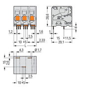 WAGO - Leiterplattenklemme 2636-1104/020-000 16mm² − 25 Stück