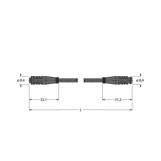 Turck - Konfektioniertes Sensor-Aktor-Kabel Aktuator- u. Sensorleitung PKG4S-1-PSG4S/TEL PVC − 1 Stück