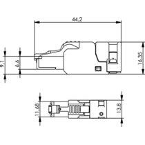 Telegärtner - Modularer Steckverbinder RJ45-Steckverbinder 100023055 UFP8 T568 A Cat.6A − 10 Stück