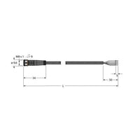 Turck - Konfektioniertes Sensor-Aktor-Kabel Aktuator- u. Sensorleitung PKG4M-0,3/TXL PUR − 1 Stück