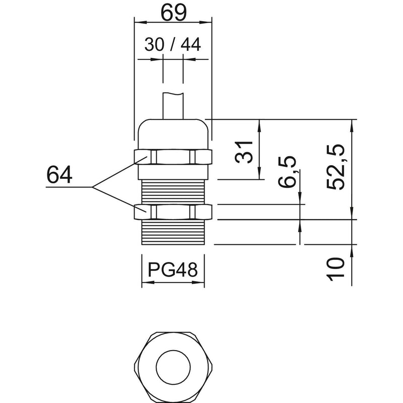 OBO Bettermann - Kabelverschraubung Verschraubung V-TEC PG48 MS − 5 Stück