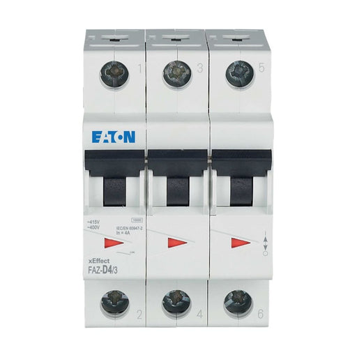 Eaton - Leitungsschutzschalter 3p. FAZ-D4/3 4A Charakt.: D