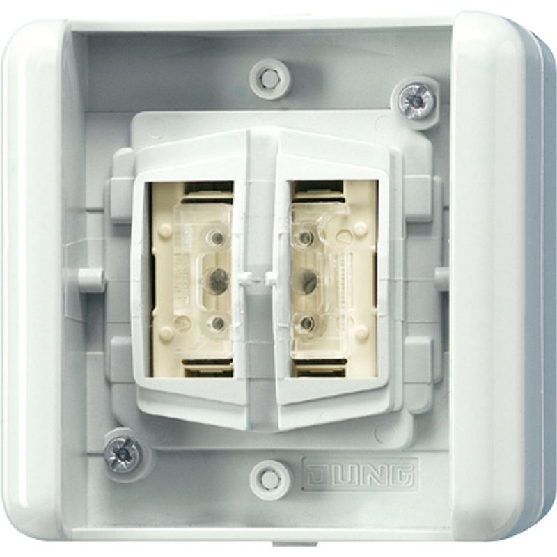 Jung - Bussystem-Tasterankopplung KNX Taster BA 8472.02 LED W 2f. Mittenstellung