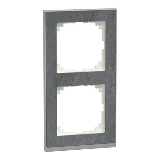 Merten - Abdeckrahmen Decor-Rahmen 2-fach MEG4020-3669 Schiefer/aluminium