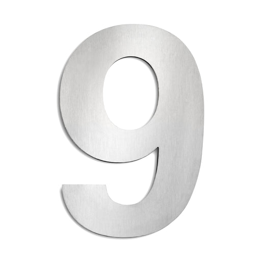 CMD Creativ - Beschriftung Buchstaben/Zahlen Hausnummer 9 Groß GHN-9 Edelstahl, 25 cm