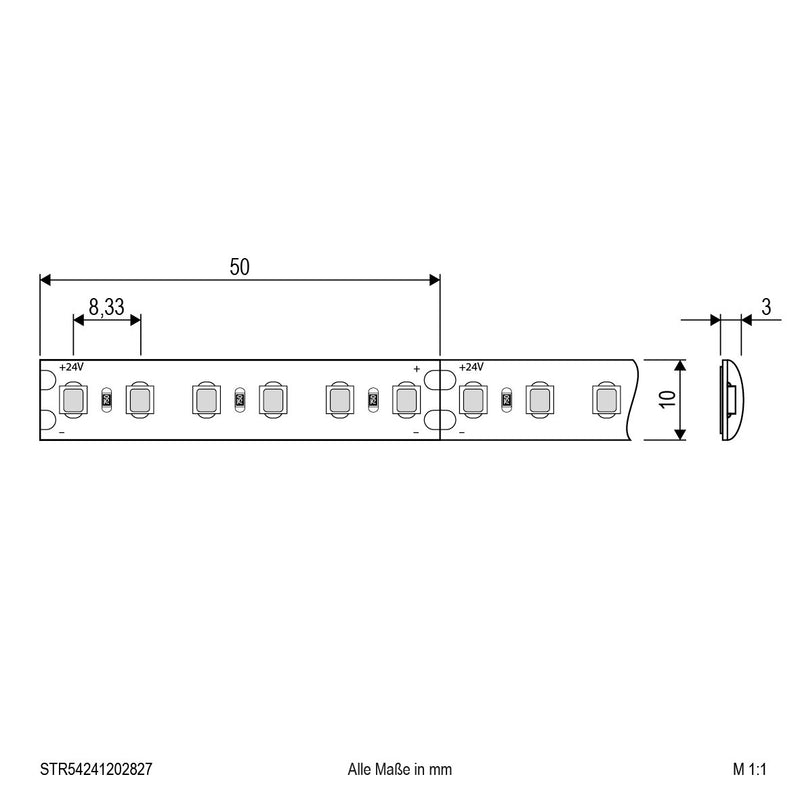 EVN Lichttechnik - Lichtschlauch/-band LED-Strip 24V STR54241202827 5m 2700K