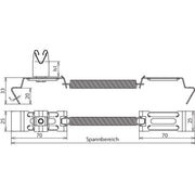 DEHN - Dachleitungshalter für Blitzschutz Dachleitungshalter DLHSG8H20FG180.280V2 SPANNgrip NIRO