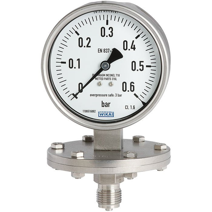 Wika Wiegand - Membranmanometer Plattenfedmano 432.50.100 9042547 CRNi 100mbar G1/2B