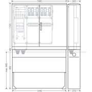 Hensel - Verteilerschrank für Energieversorgung Ladeverteiler Mi EV 44kW 6010 b. z. 6 Doppelladepu