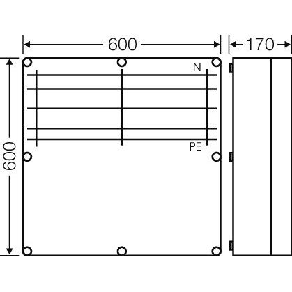 Hensel - Sammelschienengehäuse Mi-Sammelschienengehäuse Mi 6855 600x600mm 400A 5pol