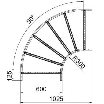 OBO Bettermann - Bogen für Kabelleiter Bogen 90° LB90 660R3FSKLGR