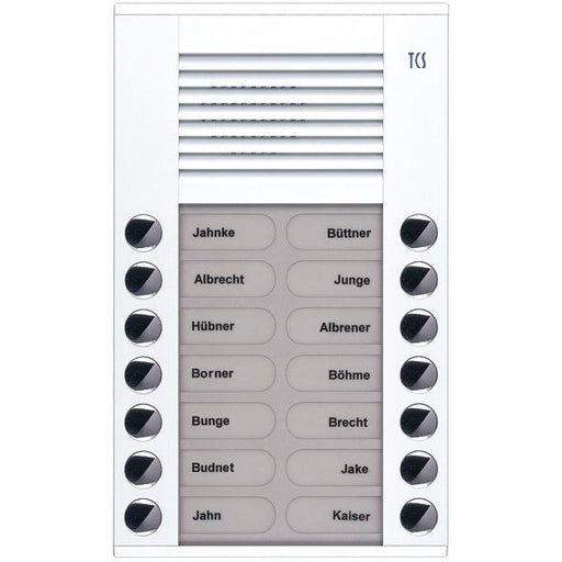 TCS Tür Control - Türstation für Türkommunikation Audioaußenstation 2-reihig PES14-WS/04 14 Tasten AP weiß