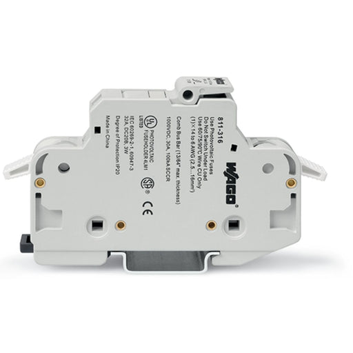 WAGO - Halter für zylindrische Sicherung 2-Leiter-Sicherungshalter 811-421 CC,2-polig,lichtgrau