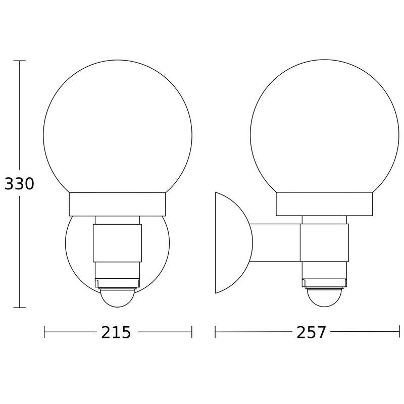 Steinel - Decken-/Wandleuchte Sensor-Außenleuchte L 115 S weiß 257 x 215 x 330 mm