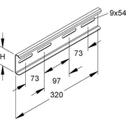 Niedax - Verbinder für Kabeltragsystem Stoßstellenverbinder KSV 60/320 E3 60x320mm