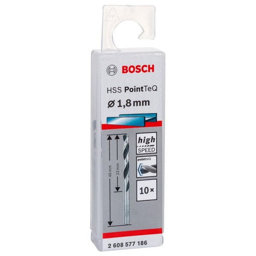 Bosch - Bohrer Metallspiralbohrer HSS 2608577186 PointTeQ DIN 338 1,8