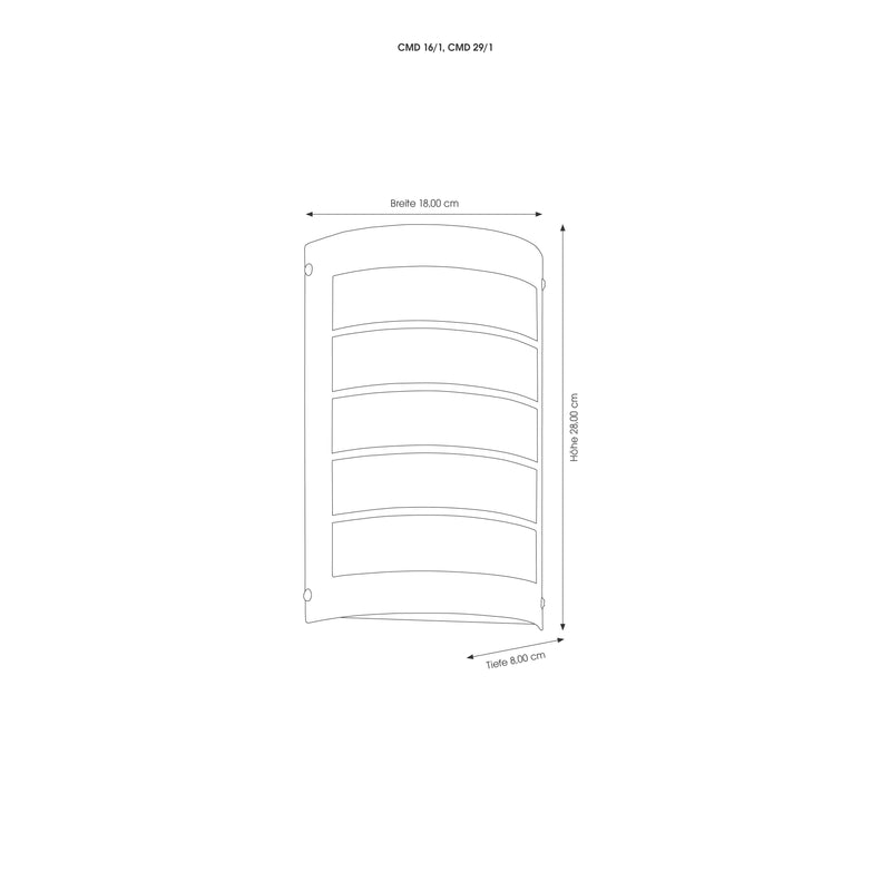 CMD Creativ - Decken-/Wandleuchte Wandleuchte 16/1/BM anthrazit E27 BM