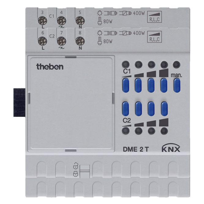 Theben - Bussystem-Dimmaktor Universaldimmer DME 2 T KNX 2Kanal,Erweit.-modul − 1 Stück