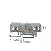 WAGO - Bauelement-Reihenklemme Bauelementklemme 279-809/281-413 Leiter,LEDrot,grau − 100 Stück