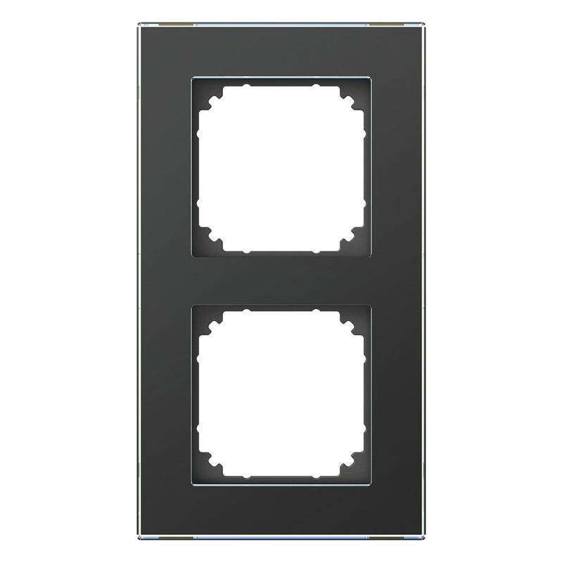 Elso - Abdeckrahmen Echtglas-Rahmen 2-fach WDE004012 schwarz