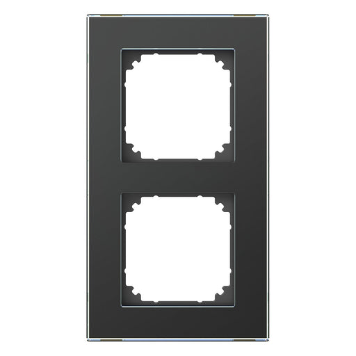 Elso - Abdeckrahmen Echtglas-Rahmen 2-fach WDE004012 schwarz