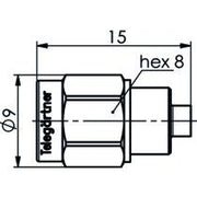Telegärtner - Abschlusswiderstand R-SMA-Abschlusswiderstand 100024788 (M) AU,1W,23dB/6GHz